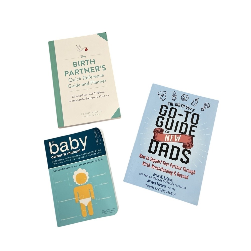 Lot (3) New Parent Baby Book Nursing Birth New Dad Owner's Manual Shower Gift